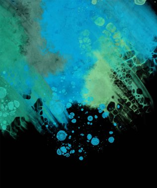 Siyahın modern mavi akış arkaplanı. Renk pankartı şeklinde sıvı. Tasarım projen için sanat tasarımı. Vektör illüstrasyonu.