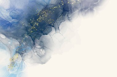 Kağıt üzerinde mermer sıvı mürekkep resimlerinin lüks turuncu arkaplanı. Orijinal suluboya alkol boyası. Vektör illüstrasyonu.