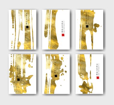 Altın folyo soyut grunge pankartı. Doku, altın folyo etkisi arka plan vektör illüstrasyonu.