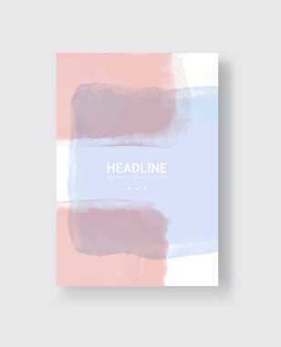 Soyut vektör suluboya pankartı. Beyaz arka planda klon fırça darbeleri. Duvar kağıtları, baskılar, ambalaj kağıtları, tekstil için resim çizimi