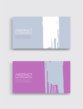 Beyaz arka planda pembe beyaz gri mürekkep fırça darbesi kartı. Japon tarzı. Grunge lekelerinin vektör illüstrasyonu