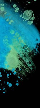 Siyahın modern mavi akış arkaplanı. Renk pankartı şeklinde sıvı. Tasarım projen için sanat tasarımı. Vektör illüstrasyonu.