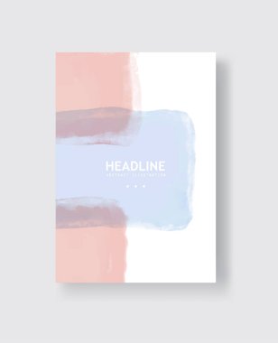 Soyut vektör suluboya pankartı. Beyaz arka planda klon fırça darbeleri. Duvar kağıtları, baskılar, ambalaj kağıtları, tekstil için resim çizimi