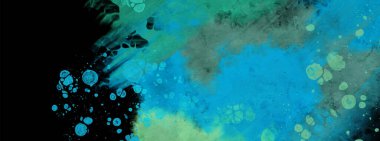 Siyahın modern mavi akış arkaplanı. Renk pankartı şeklinde sıvı. Tasarım projen için sanat tasarımı. Vektör illüstrasyonu.