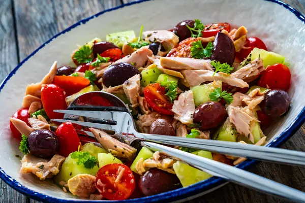 Tun Græsk Salat Træbord - Stock-foto