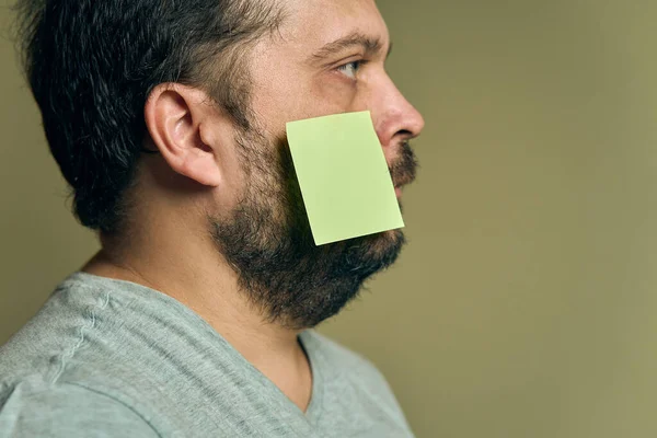Facial Portrait Man Beard Profile Covered Blank Paper Stickers Royalty Free Stock Images