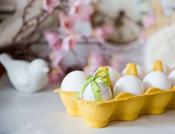 Decorazione Uova Pasqua Nel Periodo Pasquale — Foto Stock