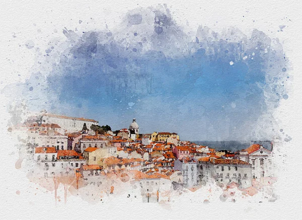 Malířské Nádvoří Portugalských Uměleckých Děl Stylu Malby — Stock fotografie