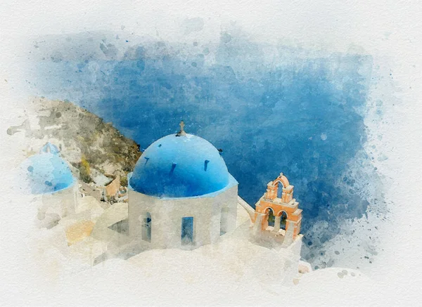 Εικονογραφημένες Αυλές Από Greece Artwork Στυλ Ζωγραφικής Εικόνα Αρχείου