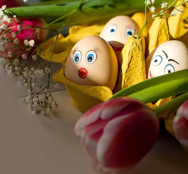 Paskalya Zamanı Süslemeli Paskalya Yumurtaları Telifsiz Stok Fotoğraflar