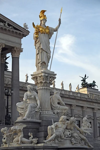 Statua Pallade Athena Parlamento Austriaco Vienna Austria — Foto Stock