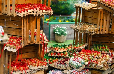 painted Easter eggs market in Vienna Austria