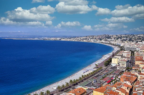Promenade Des Anglais Plage Nice France Saison Estivale — Photo