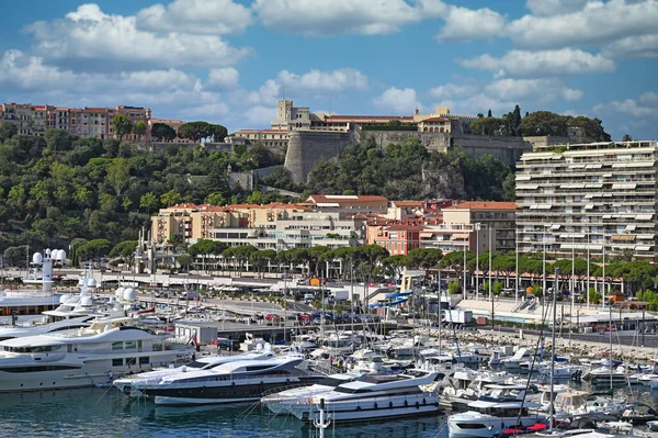 Přístav Jachtami Prince Palace Monaco Cityscape Léto — Stock fotografie