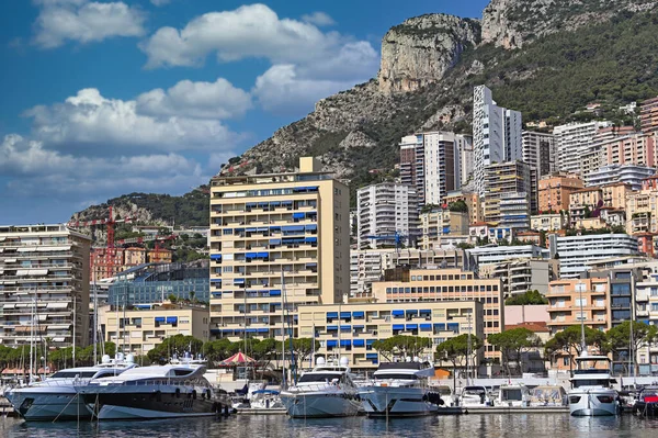 Port Hercules Luxusními Jachtami Plachetnicemi Monaku — Stock fotografie