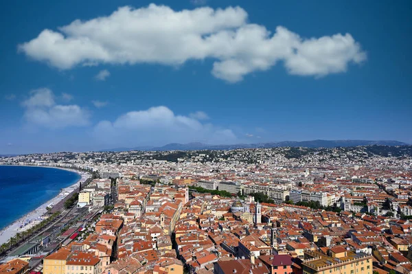 Promenade Des Anglais Nicea Starego Miasta Sezon Letni — Zdjęcie stockowe
