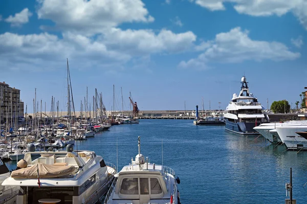 Port Lympia Роскошными Яхтами Парусниками Ницце Франция — стоковое фото