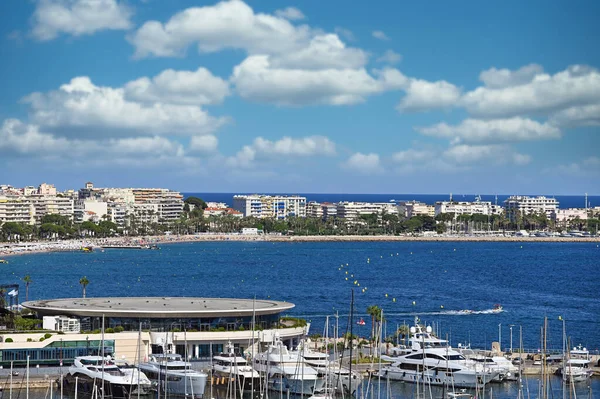 Cannes Město Plážové Panorama Léto Francie — Stock fotografie