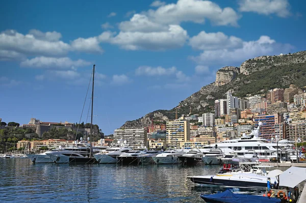 Přístav Jachtami Prince Palace Monaco Panorama — Stock fotografie