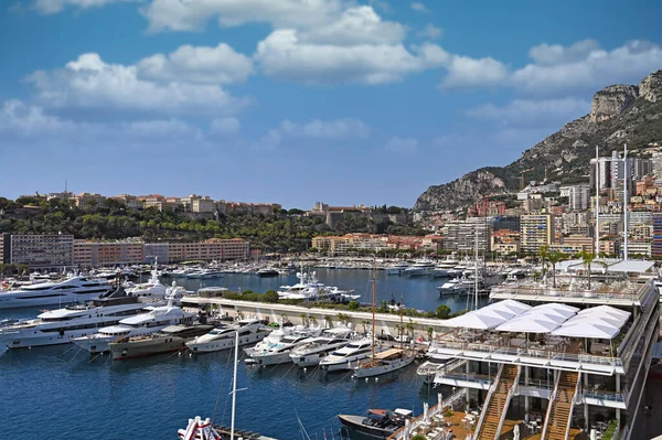 Port Hercules Jachtami Prince Palace Monaco Panorama — Stock fotografie