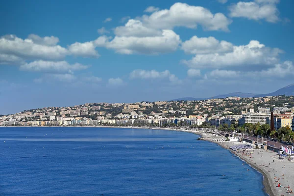 Beach Promenade Des Anglais Nice France Summertime — Stock Photo, Image