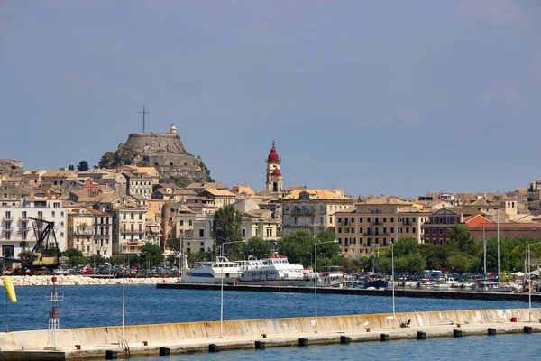 Altstadt Korfu Und Hafen Griechenland Sommerzeit — Stockfoto
