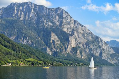 Lake Traun Traunsee in Upper Austria landscapes summertime clipart