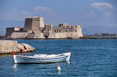 Bourtzi Venedik su kalesi Nafplio, Moreloponnese, Yunanistan