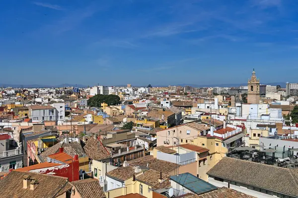 Valencia İspanya 'daki eski renkli binalar 