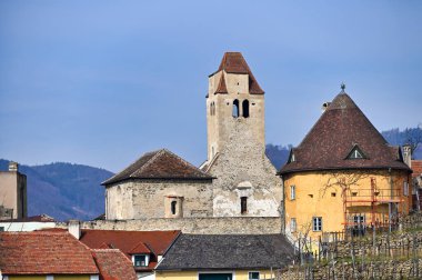 Wachau Vadisi 'ndeki Durnstein Avusturya Tuna kasabası