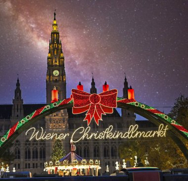 Viyana 'daki Rathausplatz' da Noel pazarı