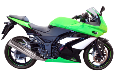 hızlı yeşil motosiklet şeffaf