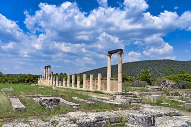 Colums of Abaton of  Epidaurus, Peloponnese, Greece clipart