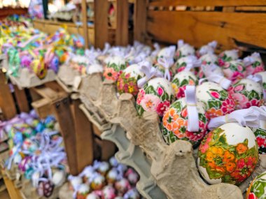 El yapımı Paskalya yumurtaları, Freyung pazarı, Am Hof, Viyana, Avusturya 