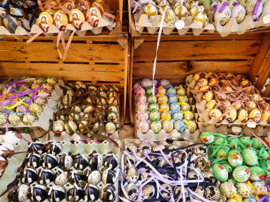 Boyalı Paskalya yumurtaları, Freyung pazarı, Am Hof, Viyana, Avusturya 