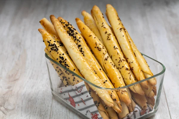 Bread Sticks Sesame Seeds Homemade — Stock Photo, Image