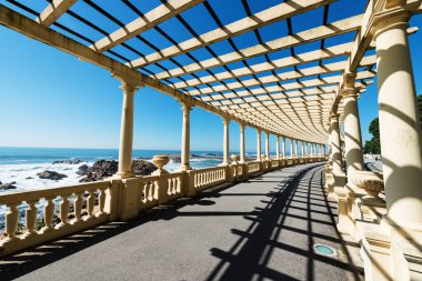 Portekiz, Porto sahilinde deniz önü ve mimari klasik sütun.