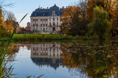 Pszczyna, POland 10 Ekim 2023. Pszczyna 'nın Kalesi