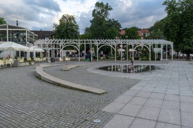 Polanica Zdroj, Polonya 12 Ağustos 2023 Polanica Zdroj kasabasındaki küçük pazar