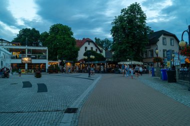 Polanica Zdroj, Polonya 12 Ağustos 2023 Polanica Zdroj kasabasındaki küçük pazar