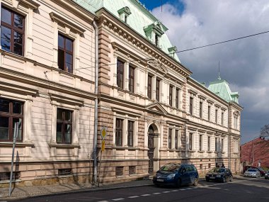 Cieszyn. Silezya, Polonya 19 Mart 2024 - Korfantego Caddesi.