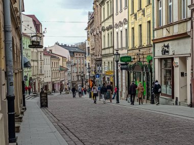 Cieszyn. Silezya, Polonya 19 Mart 2024 - Cieszyntown 'daki Glebola Caddesi