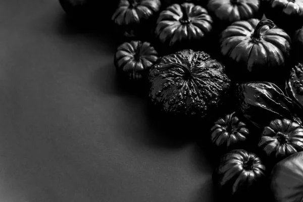 Top View Bunch Small Squashes Covered Black Paint Placed Dark Royalty Free Stock Photos