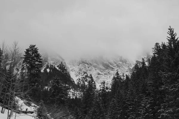 Monti Tatra Nascosti Nelle Nuvole Durante Stagione Invernale — Foto Stock