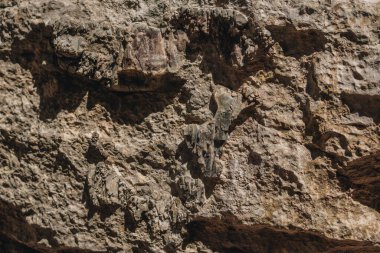 flint inside of limestone rocks in the bottom of Jacob's Canyon at Rhodes Island in Greece