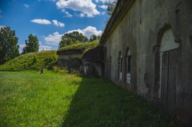 Ruins of an old fort which is completly abandoned clipart