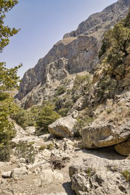 Topolia vadisinden akan bir nehrin boş yatağı.