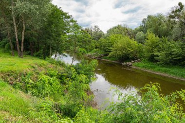 Polonya 'da Lubelskie Voyvoda' da Böcek nehri vadisi olan doğal manzara