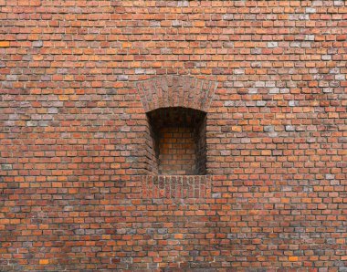 Eski bir tuğla duvarın dokusunun ayrıntıları