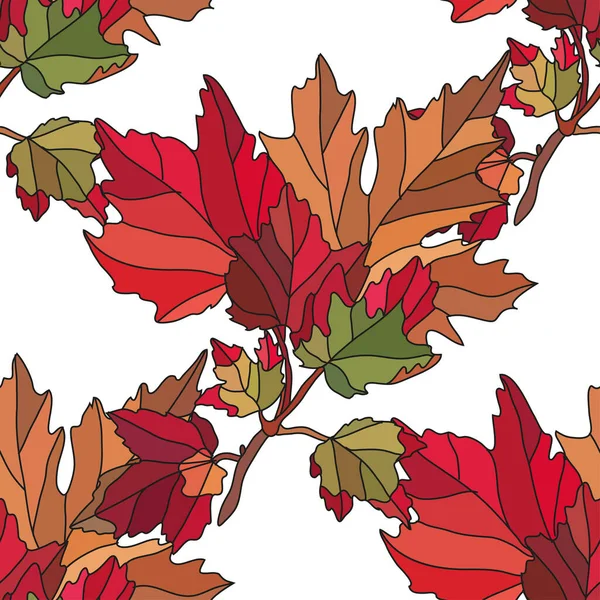 Κομψό Μοτίβο Χωρίς Ραφή Φθινοπωρινά Φύλλα Σφενδάμου Σχεδιαστικά Στοιχεία Φθινόπωρο — Διανυσματικό Αρχείο
